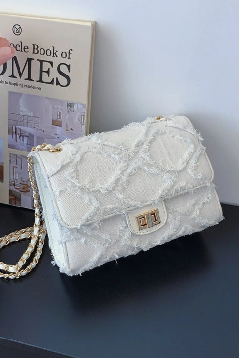'Kehlani' Textured Denim Crossbody Bag - Celes Fashion